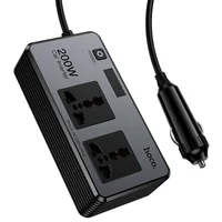 АЗУ інвертор Hoco Z66 New PD66W+QC3.0 (2USB-A/1C/2xSocket) (0.5m) Black