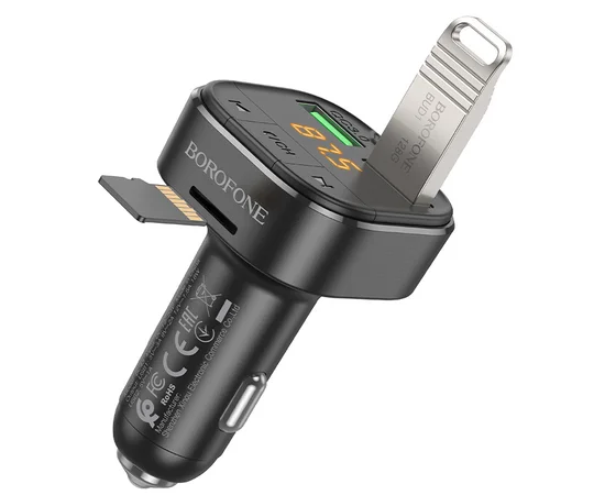 АЗУ FM модулятор Borofone BC43 Flash QC3.0 Black