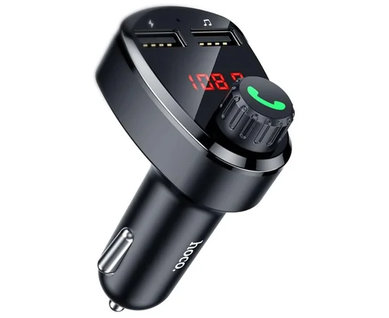 АЗУ FM модулятор Hoco DE24 QC3.0 (2USB-A) Black
