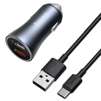 АЗУ Baseus Golden Contactor Pro 40W 2USB + Type-C 5A (1m) (TZCCJD-A0G) Сірий