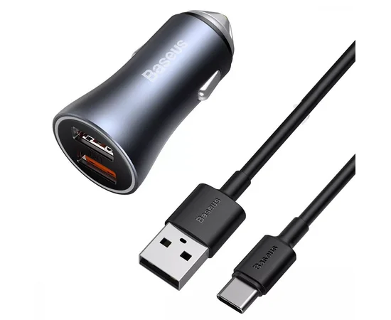 АЗУ Baseus Golden Contactor Pro 40W 2USB + Type-C 5A (1m) (TZCCJD-A0G) Серый