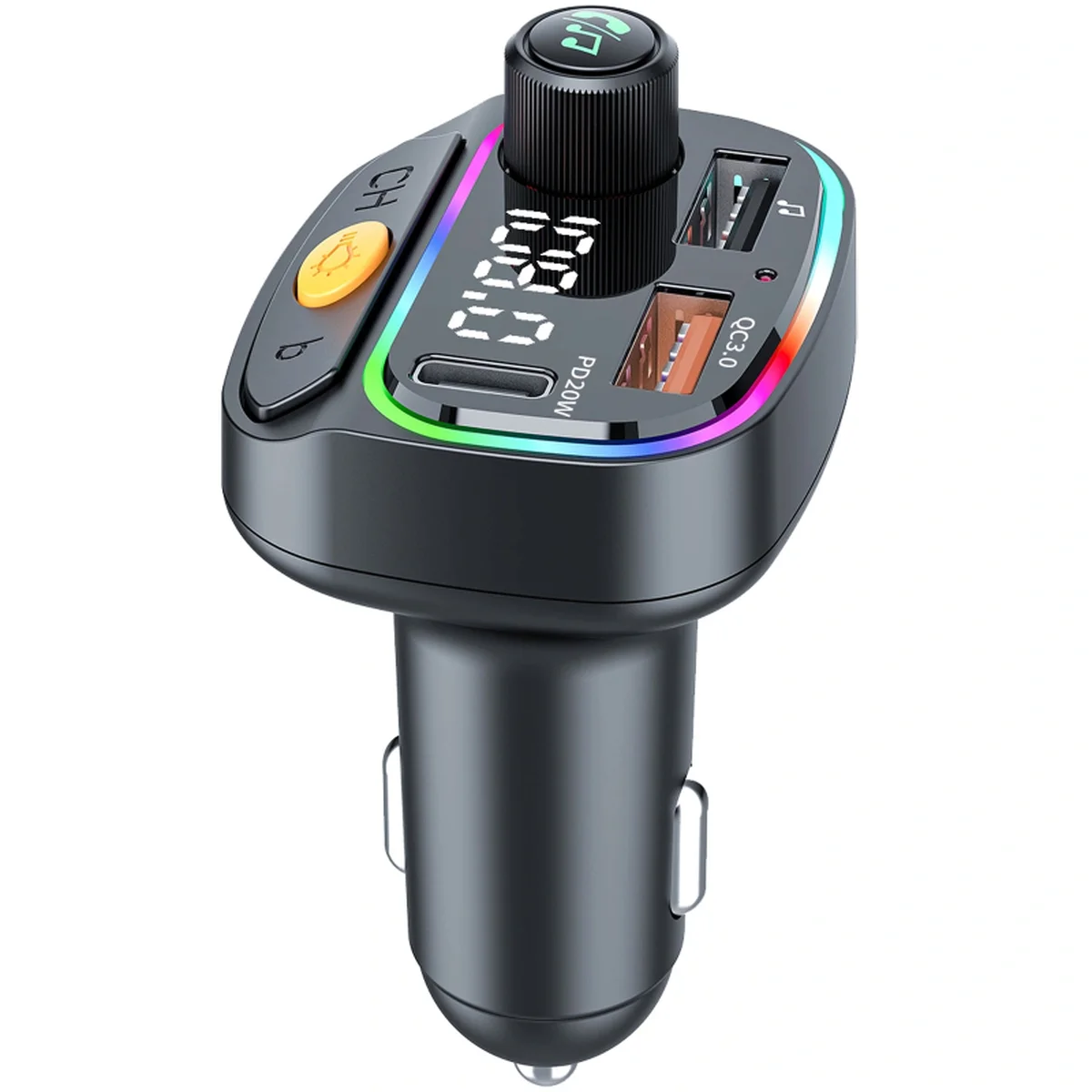 АЗУ FM модулятор WIWU QC031 MP3 Car PD20W+QC3.0 (2USB-A/1C) Black