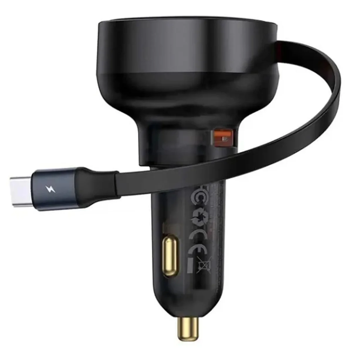АЗУ Baseus Enjoyment Pro PD60W with retractable cables (1USB-A/1C/1L) (C00057802111) Cluster Black