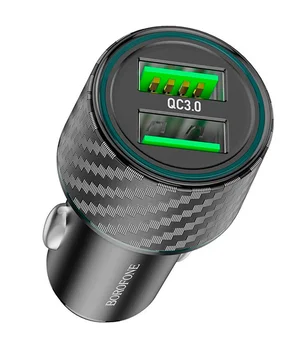 АЗУ Borofone BZ21A Brilliant QC3 total 36W (2USB-A) Black