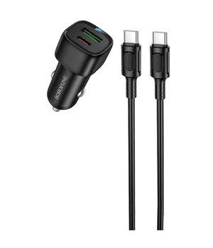 АЗУ Borofone BZ34B Cloud PD20W+QC3.0 38W (1USB-A/1C) + кабель Type-C to Type-C Black