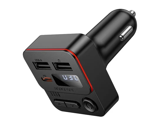 АЗУ FM модулятор Borofone BC60 Hero 35W (2USB-A/1C) Black