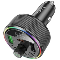 АЗУ FM модулятор Hoco E82 Guerrero PD30W+QC3.0 (2USB-A/1C) Black