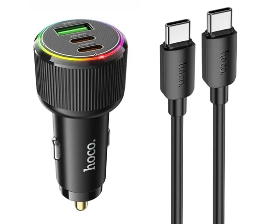 АЗУ Hoco NZ17 High Power 45W (1USB-A/2C) + кабель Type-C to Type-C Black