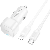 АЗУ Borofone BZ34A Cloud PD20W (1USB-C) + кабель Type-C to Lightning White