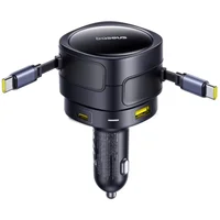 АЗУ Baseus Enjoyment Max PD90W with retractable cables (1USB-A/3C) (C00035507121) Cosmic Black