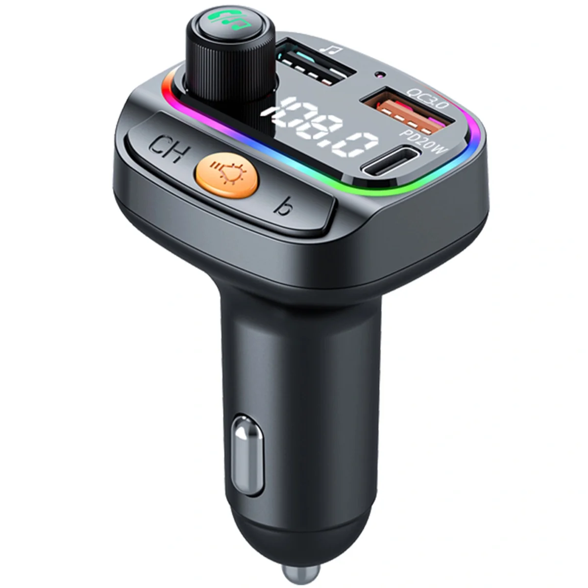 АЗУ FM модулятор WIWU QC031 MP3 Car PD20W+QC3.0 (2USB-A/1C) Black