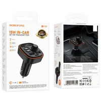 АЗУ FM модулятор Borofone BC59 Heroic (2USB-A/1C) Black