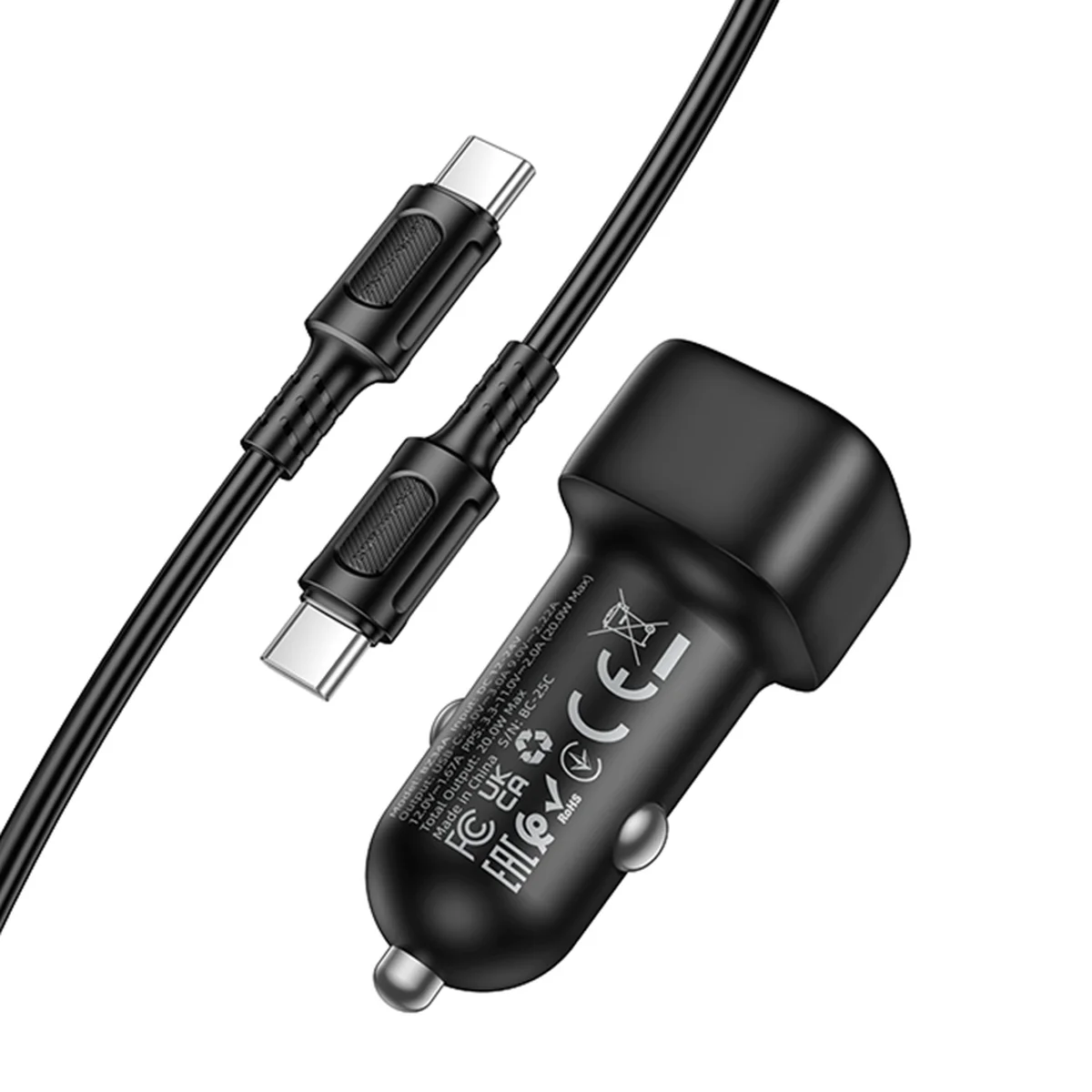 АЗУ Borofone BZ34A Cloud PD20W (1USB-C) + кабель Type-C to Type-C Black