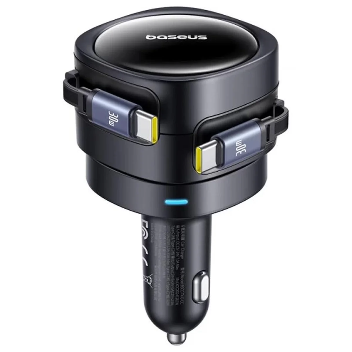 АЗУ Baseus Enjoyment Max PD60W with retractable cable (2USB-C) (C00035507121) Cosmic Black