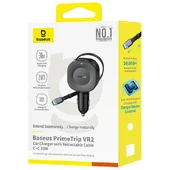 АЗУ Baseus PrimeTrip VR2 30W with retractable cable (2USB-C) (C0206401) Cosmic Black