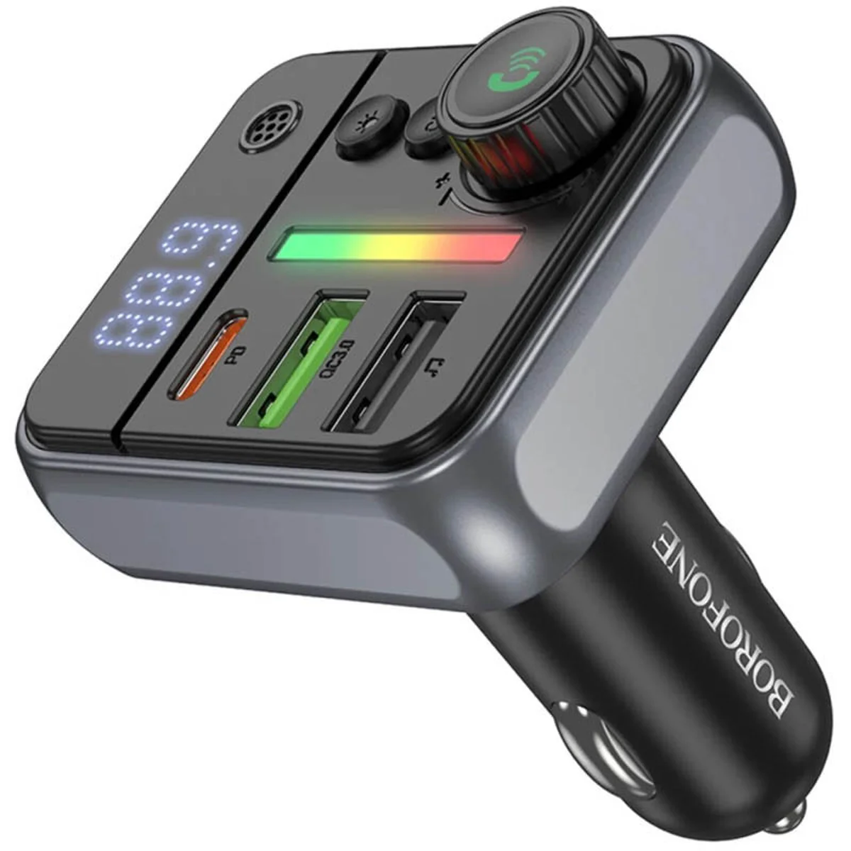 АЗУ FM модулятор Borofone BC50 Ascenso PD20W+QC3.0 18W (2USB-A/1C) Black