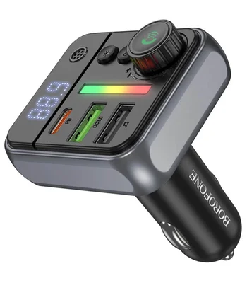 АЗУ FM модулятор Borofone BC50 Ascenso PD20W+QC3.0 18W (2USB-A/1C) Black