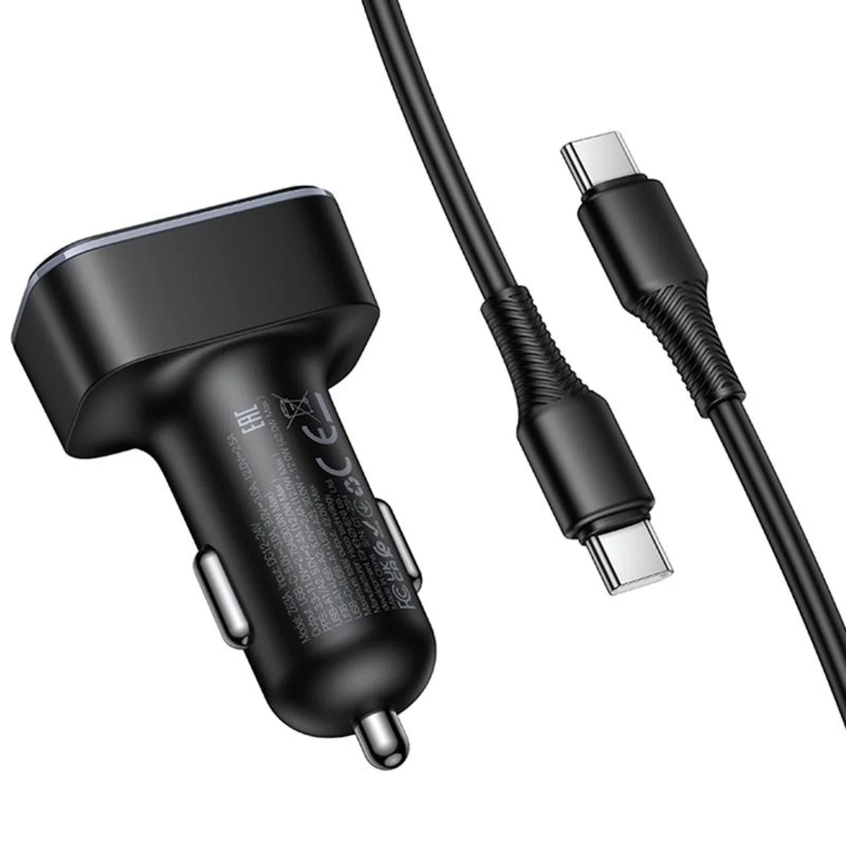 АЗУ Hoco Z63A Barry PD42W+QC3.0 (2USB-A/1C) + кабель Type-C to Type-C Black