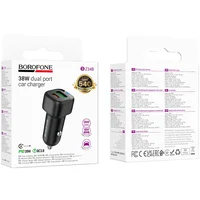 АЗУ Borofone BZ34B Cloud PD20W+QC3.0 total 38W (1USB-A/1C) Black