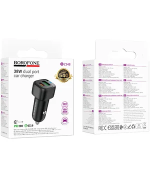 АЗУ Borofone BZ34B Cloud PD20W+QC3.0 total 38W (1USB-A/1C) Black