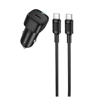 АЗУ Borofone BZ34A Cloud PD20W (1USB-C) + кабель Type-C to Type-C Black