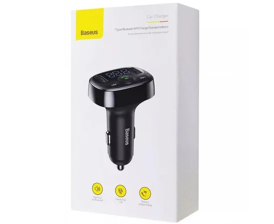 АЗУ FM модулятор Baseus S-09A 10W (2USB-A) (CCMT) Black