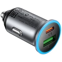 АЗУ Acefast B15 PD20W+QC3.0 total 65W (1USB-A/1C) Gray