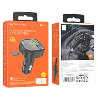 АЗУ FM модулятор Borofone BC43 Flash QC3.0 Black