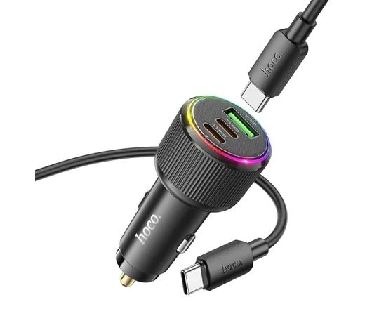 АЗУ Hoco NZ17 High Power 45W (1USB-A/2C) + кабель Type-C to Type-C Black