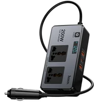 АЗУ інвертор Hoco Z66 New PD66W+QC3.0 (2USB-A/1C/2xSocket) (0.5m) Black