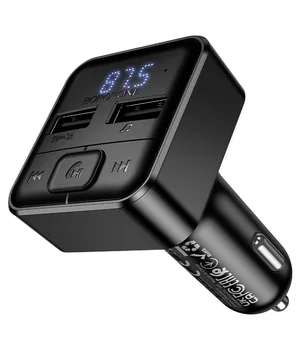 АЗУ FM модулятор Borofone BC63 Selecto QC3.0 (2USB-A) Black