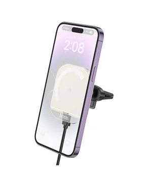 Автодержатель с БЗУ Hoco HW17 Crystal (air outlet) White