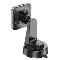 Автодержатель с БЗУ Hoco HW16 Speed (center console) Black / Metal gray