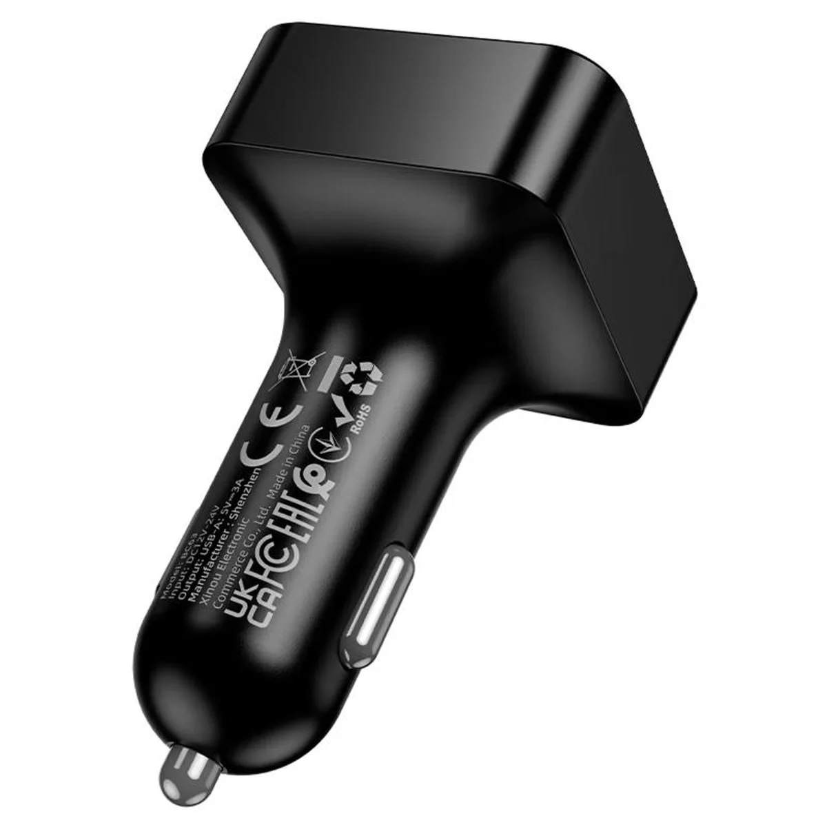 АЗУ FM модулятор Borofone BC63 Selecto QC3.0 (2USB-A) Black