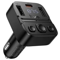 АЗУ FM модулятор Hoco E87 Delta 35W (1USB-A/1C) Black
