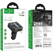 АЗУ FM модулятор Hoco E89 Libre 45W (1USB-A/1C) Black