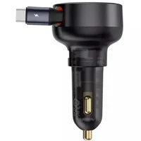 АЗУ Baseus Enjoyment Pro PD60W+QC3.0 with retractable cable (1USB-A/1C) (C000578) Cluster Black