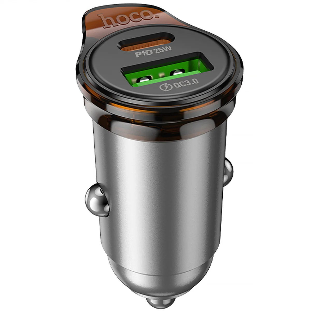 АЗУ Hoco NZ16A Rigorous 43W (1USB-A/1C) Metal grey