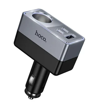 АЗУ Hoco Z65A Smart cigarette lighter PD45W (1USB-A/2C) Black