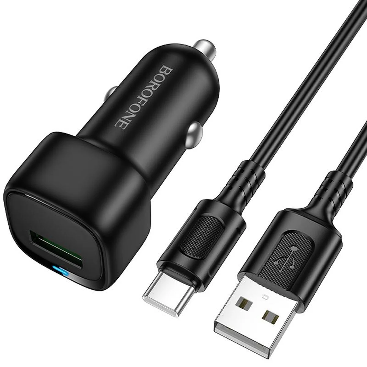 АЗУ Borofone BZ34 Cloud QC3.0 (1USB-A) + кабель USB to Type-C Black
