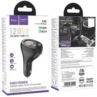 АЗУ FM модулятор Hoco E88 Star cigarette lighter 35W (2USB-C) Black