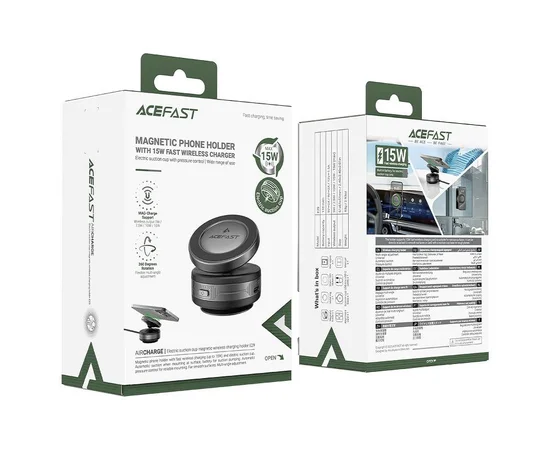 Автодержатель с БЗУ Acefast E29 Magnetic Wireless Charging Auto Fix 15W Metal gray