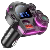 АЗУ FM модулятор Hoco DFM01 Legend 20W+QC3.0 (2USB-A/1C) Black