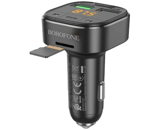 АЗУ FM модулятор Borofone BC43 Flash QC3.0 Black