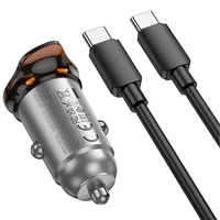 АЗУ Hoco NZ16B Rigorous PD45W (2USB-C) + кабель Type-C to Type-C Metal grey