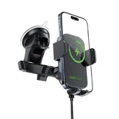 Автотримач із БЗУ Acefast D53 with Electric Clamp for Dashboard Black