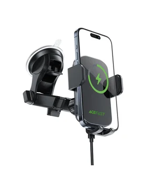 Автодержатель с БЗУ Acefast D53 with Electric Clamp for Dashboard Black