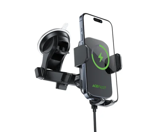 Автодержатель с БЗУ Acefast D53 with Electric Clamp for Dashboard Black