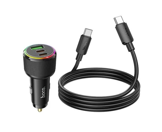 АЗУ Hoco NZ17 High Power 45W (1USB-A/2C) + кабель Type-C to Type-C Black