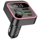 АЗУ FM модулятор Hoco E85 Tiger PD20W+QC3.0 Black